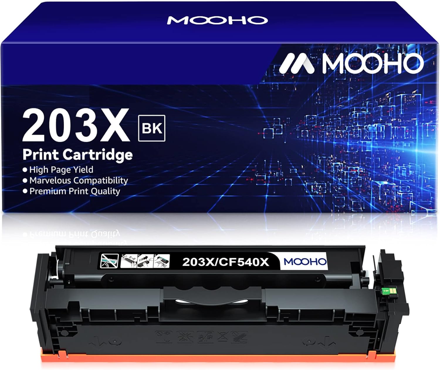 MOOHO 203X Toner Kompatible für HP 203X 203A CF540X CF540A, Toner für ...